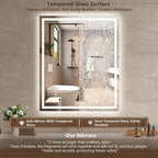 30x36 Inch LED Lighted Bathroom Mirror - Image 4