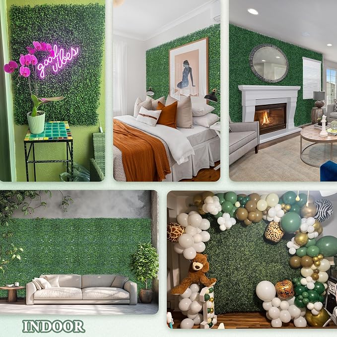 ODTORY Artificial Boxwood Wall Panels 20x20 inch 8Pcs, UV-Anti Faux Greenery - Image 7