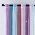 XiDi Curtains for Bedroom Decor, Rainbow Pink Purple/34/45 by Addsomecolortolife
