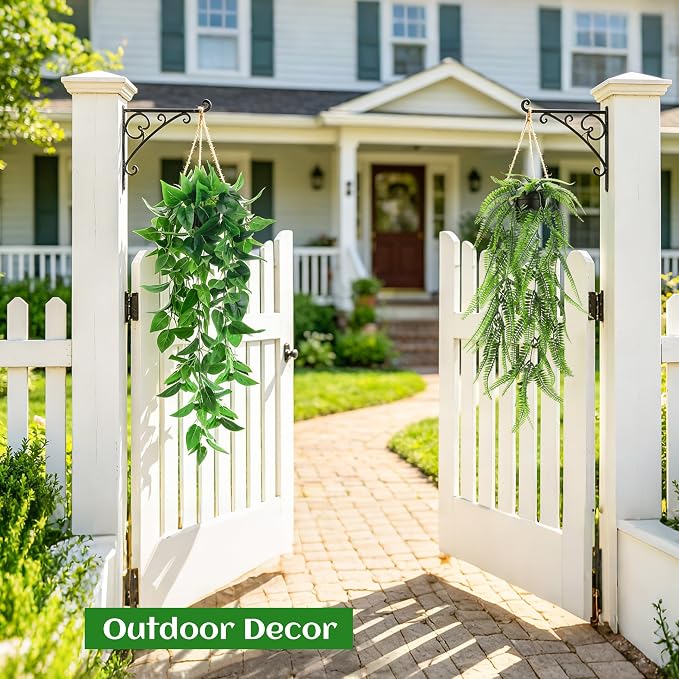 Der Rose 4Pcs Fake Plants Hanging Artificial Ivy Vine Faux Eucalyptus Hanging - Image 9