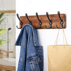 SKOLOO Rustic Wall Mounted Coat Rack: 16" Stud Spacing, Pine Real Wood Plank - Image 2