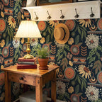 Simon&Siff Boho Peel and Stick Wallpaper, 17.3" x 1200" Blue Sun Floral Retro - Image 4