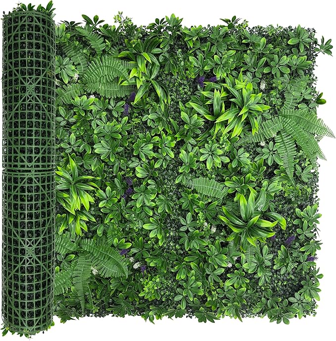 Artificial Green Boxwood Grass Wall Roll: 40"x120" UV Protected Ivy Privacy by DOPGIB
