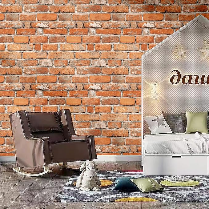 Faux Brick Peel and Stick Wallpaper 17.7" x 118" Contact Paper - Image 7