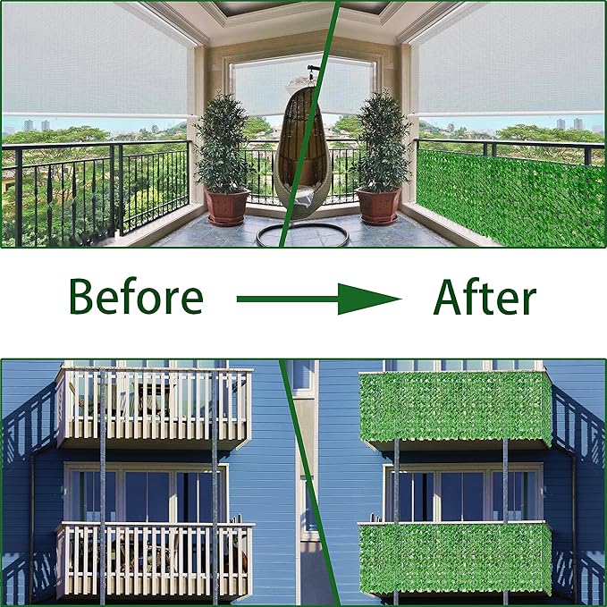 ODTORY Artificial Ivy Privacy Fence Wall Screen, 40X120 in UV-Anti Faux - Image 4