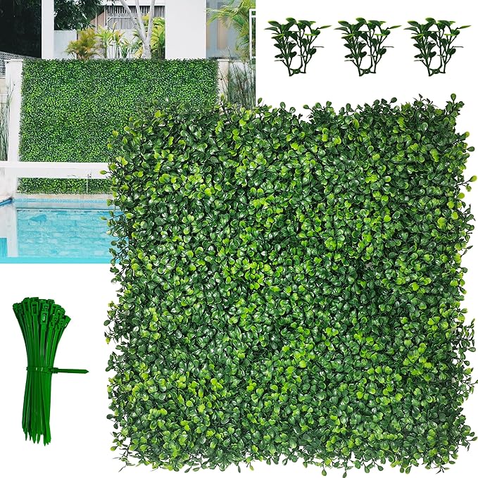 Artificial Boxwood Panels, Garden&Fence Covering Privacy, Backyard and Decor by DOPGIB