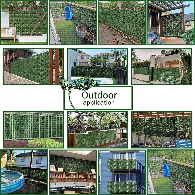 ODTORY Artificial Fence Privacy Screen: 5FT x 50FT UV-Anti Faux Greenery - Image 6