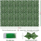 Odtory Artificial Ivy Privacy Fence Wall Screen: 72 x144 in UV-Anti Faux - Image 2