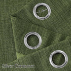 NICETOWN Short Faux Linen Froest Green Blackout Curtains 63 inches Long - Image 2