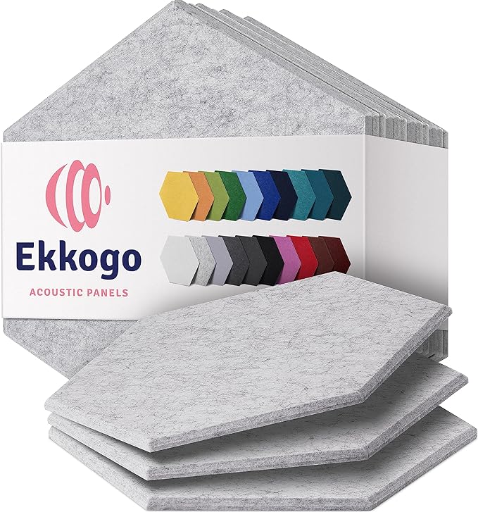 Acoustic Panels 12-Pack Soundproof Wall Panels 14"X12.1"X0.4" Sound Panels High by EkkogoAcousticPanels