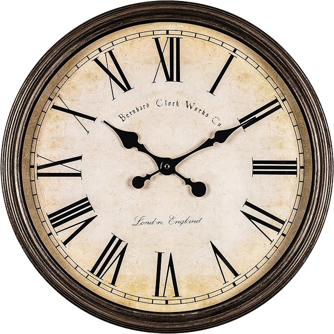 Bernhard Products Large Decorative Wall Clock 20 Inch Silent Non Ticking by BernhardProducts