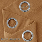 NICETOWN Short Faux Linen Gold Brown Blackout Curtains 63 inches Long - Image 2