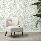 Timeet Peel and Stick Wallpaper Green Floral Wall Paper - Image 2