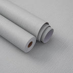 24"x393" Grey Grasscloth Peel and Stick Fabric Textured Contact Paper Removable - Image 9