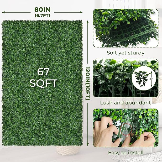 Artificial Ivy Privacy Fence Screen: 80"x 120" 4-Layer Leaf UV-Anti Faux - Image 2