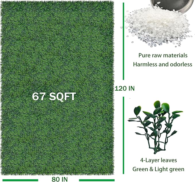 ODTORY Artificial Ivy Privacy Fence Wall Screen: 80X120 in UV-Anti Faux Boxwood - Image 2