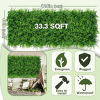 Greenery Faux Grass Wall Backdrop 40"x120"（33.5 SQFT） UV-Anti Artificial Green - Image 2