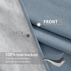 NICETOWN Stone Blue Full Shade Faux Linen Curtain Panels 90" Long, Pair of - Image 5