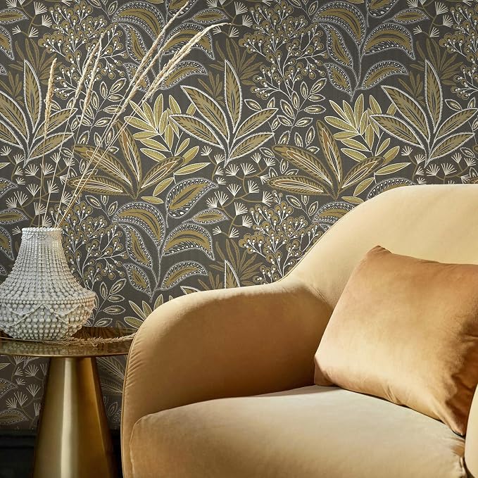 Safiyya Brown Vintage Floral Wallpaper Peel and Stick Contact Paper 17.3" x - Image 8