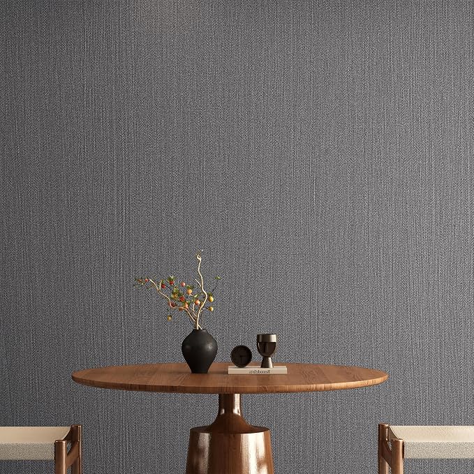 24"x393" Grey Grasscloth Peel and Stick Fabric Textured Contact Paper Linen - Image 6
