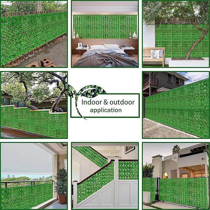 ODTORY Artificial Ivy Privacy Fence Wall Screen: 72 X144 in UV-Anti Faux - Image 6