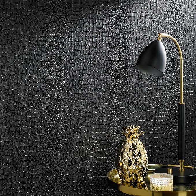32-659 Superfresco Easy Crocodile Black Wallpaper - Image 2