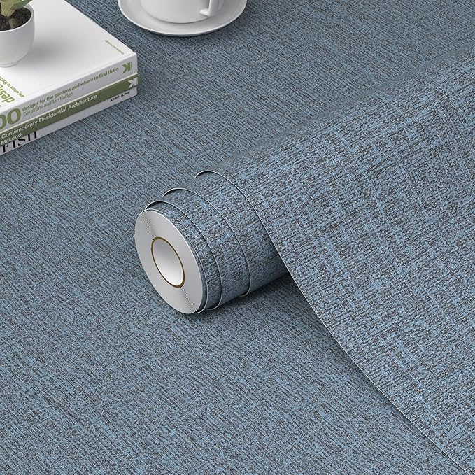 WADILE Grasscloth Peel and Stick Wallpaper 23.6in x 118in, Textured Contact by WADILE