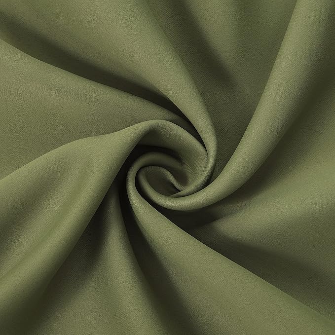 LEMOMO Olive Green Thermal Blackout Curtains/42 x 84 Inch/Set of 2 Panels Room - Image 5