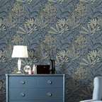 Safiyya Blue Vintage Floral Wallpaper Peel and Stick Contact Paper 17.3" x 197" - Image 8
