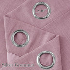 NICETOWN Short Faux Linen Pink Blackout Curtains 63 inches Long - Image 2