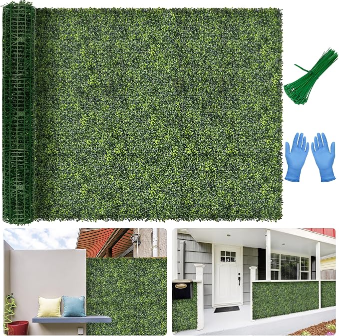 Artificial Boxwood Backdrop Roll: 60"x120" UV-Anti Greenery Faux Grass Hedge by BHXCL