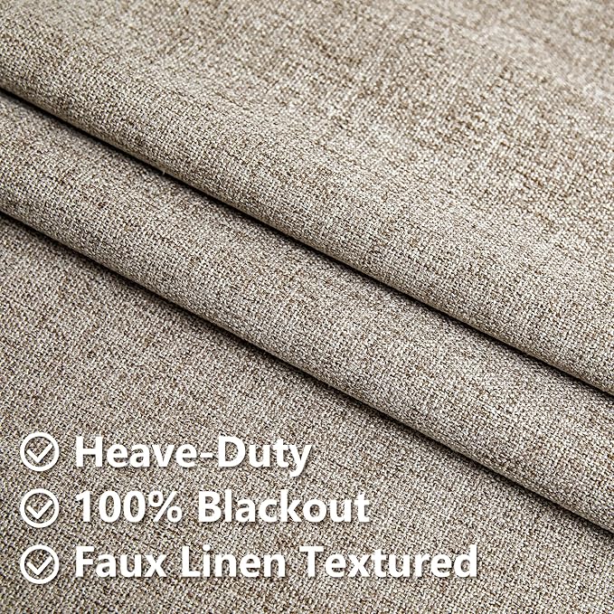IGEMAEVE Blackout Curtains 84 Inch Length 2 Panels Set, 100% Black Out Curtains - Image 5