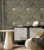 Safiyya Brown Vintage Floral Wallpaper Peel and Stick Contact Paper 17.3" x - Image 3