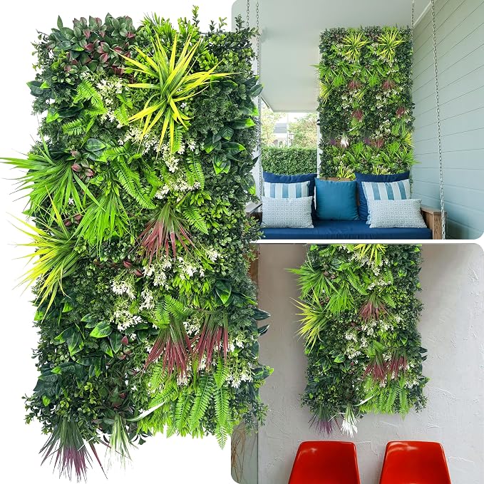 ODTORY Artificial Hedge Grass Wall Panel: 40" x 20" UV-Anti Faux Boxwood Ivy by ODTORYHOME