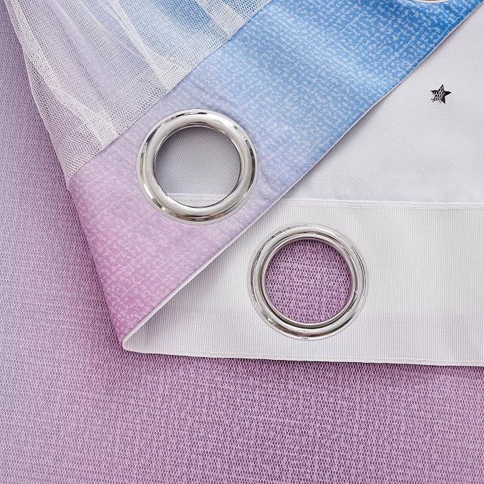 XiDi Blue Curtains for Bedroom Decor Green Curtains for Girls Kids Room Purple - Image 5