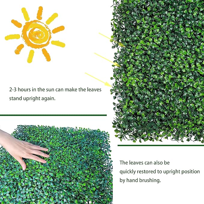 ODTORY Artificial Grass Wall Panel Backdrop, 10 X 10 in 24P UV-Anti Greenery - Image 4