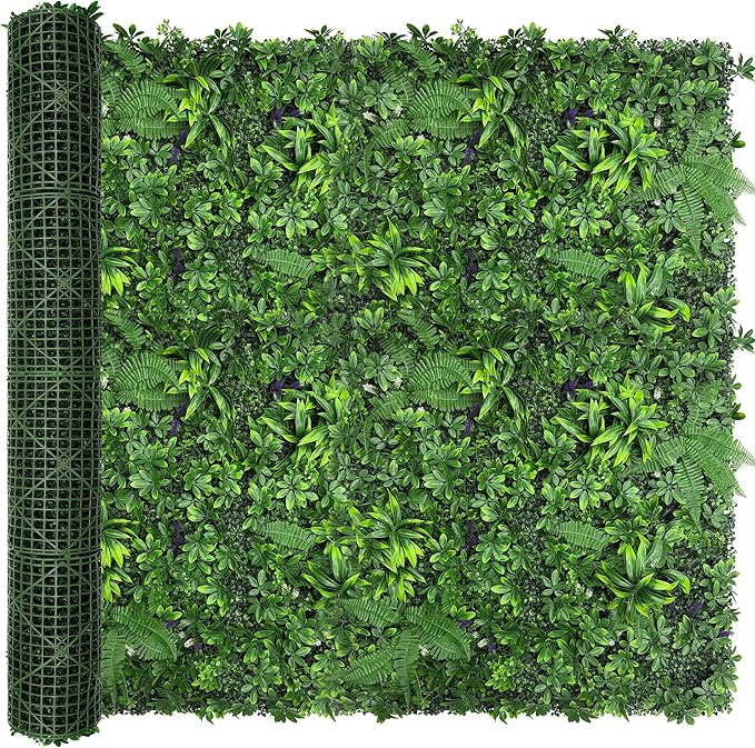 Artificial Green Boxwood Grass Wall Roll: 72"x128" UV Protected Ivy Privacy by DOPGIB