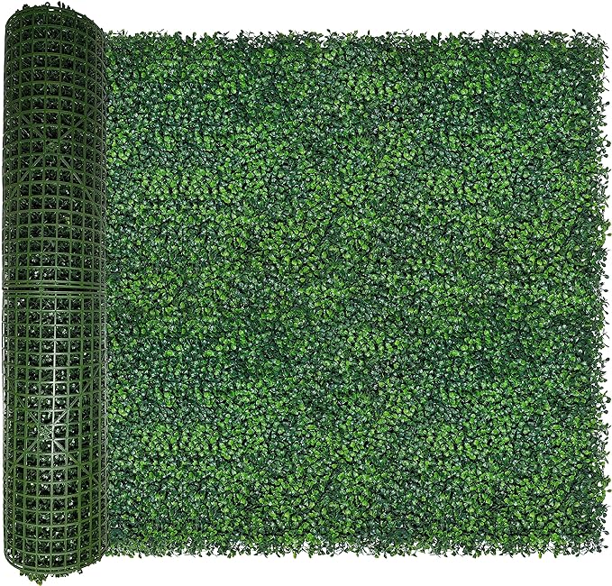 ODTORY Artificial Boxwood Roll: 40x120 in UV-Anti Faux Ivy Boxwood Hedge Leaf by ODTORYHOME