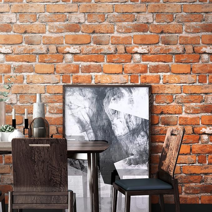 Faux Brick Peel and Stick Wallpaper 17.7" x 393" Contact Paper - Image 2
