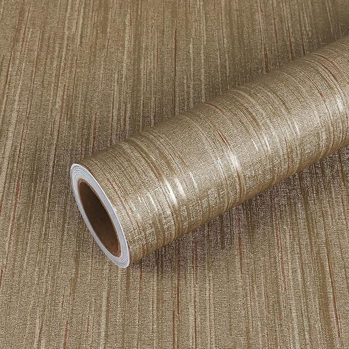 VEELIKE 15.7''x354'' Gold Brown Grasscloth Wallpaper Textured Woven Grass Cloth - Image 7