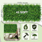 Greenery Faux Grass Wall Backdrop: 48"x128" UV-Anti Artificial Green Boxwood - Image 2