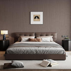 24"x393" Brown Grasscloth Peel and Stick Fabric Textured Contact Paper Linen - Image 2