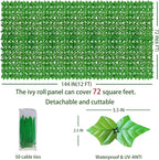 ODTORY Artificial Ivy Privacy Fence Wall Screen: 72 X144 in UV-Anti Faux - Image 2