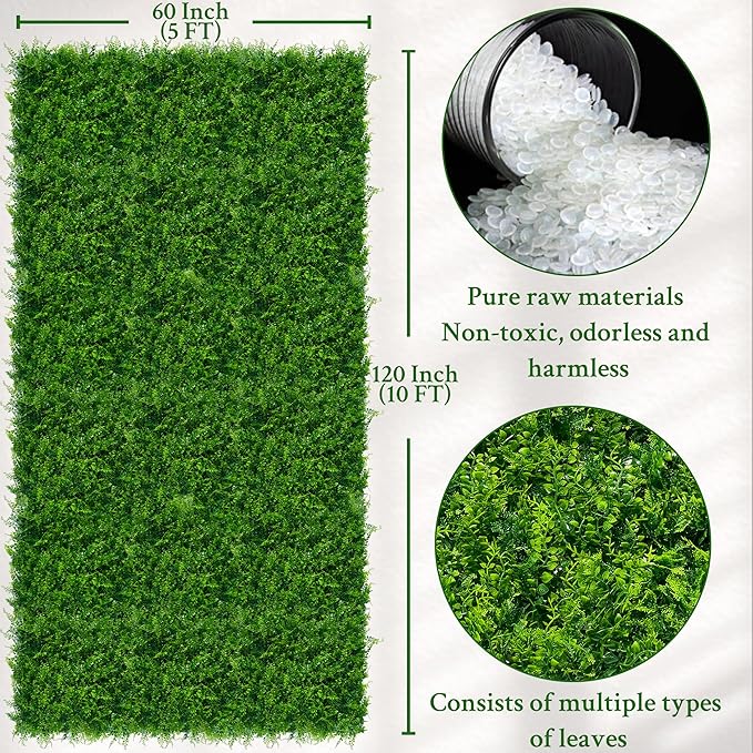 ODTORY Artificial Plants Hedge Wall Panels：60x120 Inch UV-Anti Greenery Boxwood - Image 2