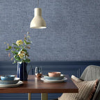 Blue Grasscloth Peel and Stick Wallpaper Textured Contact Paper 15.7in x - Image 9