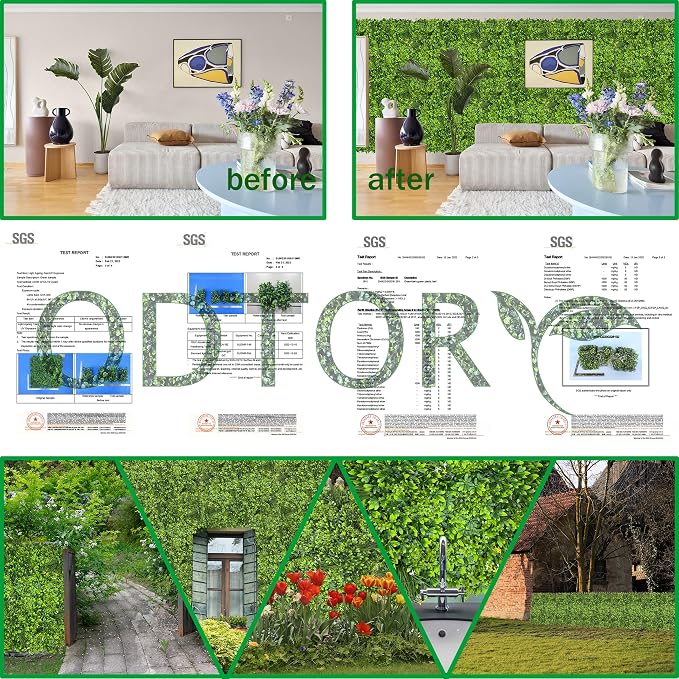 ODTORY Artificial Plant Wall Roll: 40X120 in UV-Anti Ivy Privacy Fence Screen - Image 6