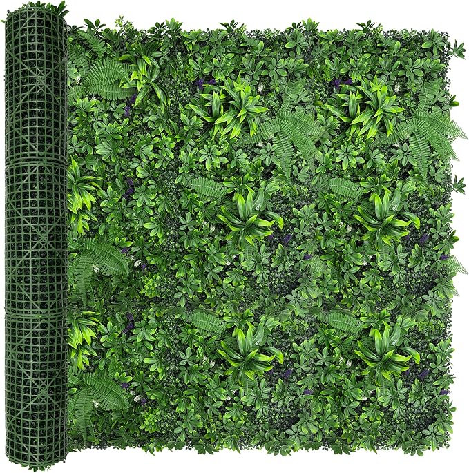 Artificial Green Boxwood Grass Wall Panels: 60"x120"（50SQFT） UV Protected Ivy by DOPGIB